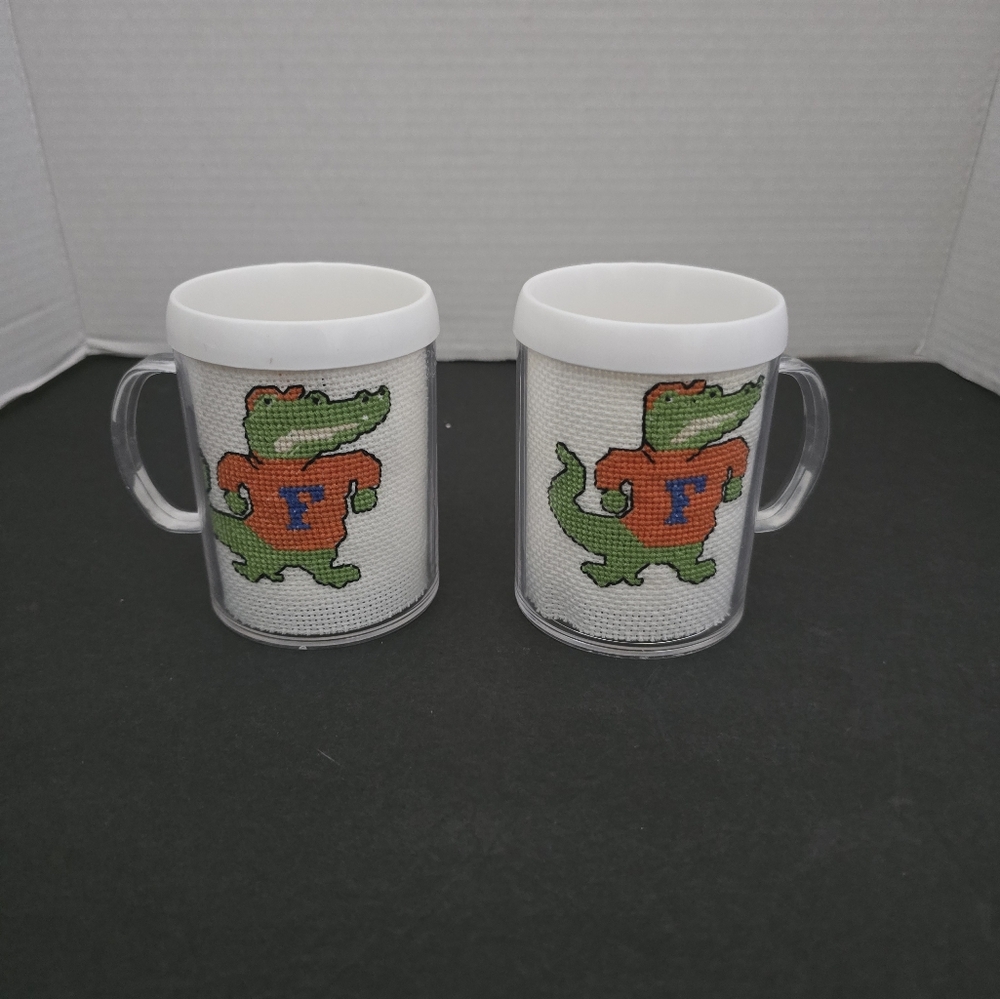 Rare Vintage 1980s Florida Gator Mascot Coffee Mug Set Of Two